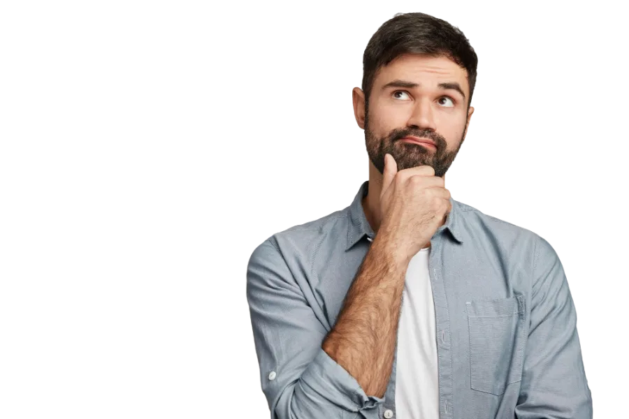 Investidor com expressão de dúvida